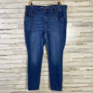 Old Navy Jeans Women 16 Reg Blue Denim Med Wash Super Skinny Mid-Rise Stretch